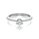 Pierścionek białe złoto z diamentami